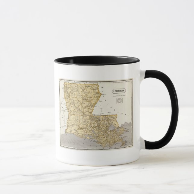 Caneca Mapa do Atlas da Louisiana (Direita)