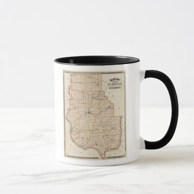 Caneca Mapa do Condado de Harrison (Direita)