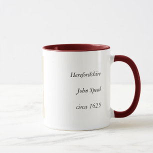 Caneca Mapa do condado de Herefordshire, Inglaterra
