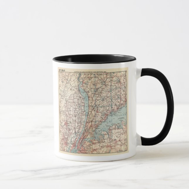 Caneca Mapa do Condado de Westchester, Nova Iorque (Direita)