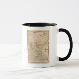 Caneca Mapa do Estado de Minnesota, 1874