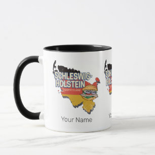 Caneca Mapa do Estado Federal de Schleswig-Holstein Alema