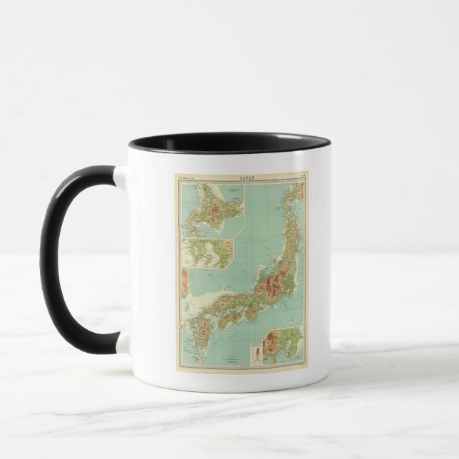 Caneca Mapa do Japão com rotas de navegação (Esquerda)