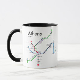 Caneca Mapa do Metro de Atenas