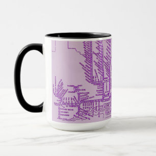 Caneca Mapa do metrô de Chicago com trem para a colheita 