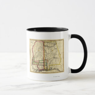 Caneca Mapa do Mississippi e do AlabamaPanorâmica