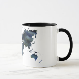 Caneca Mapa do mundo acrílico azul de Swirly