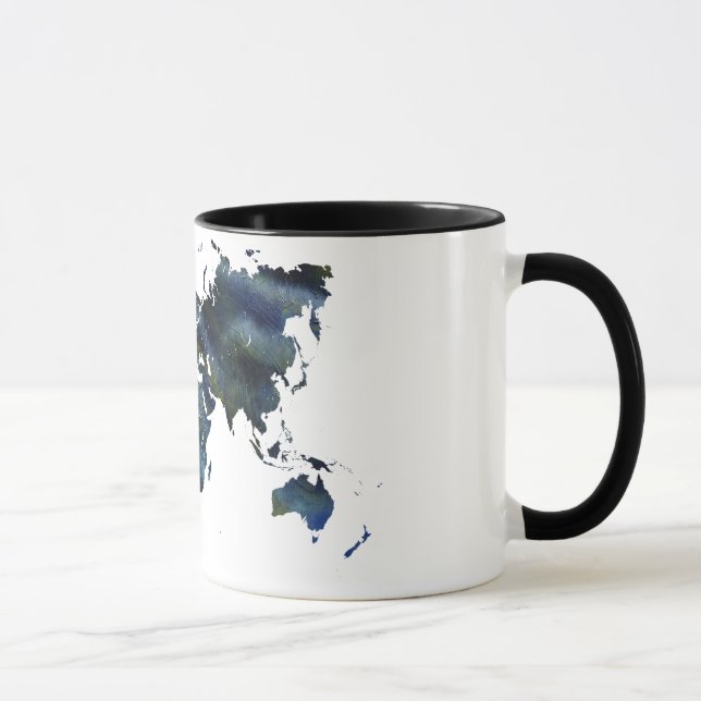 Caneca Mapa do mundo acrílico azul de Swirly (Direita)