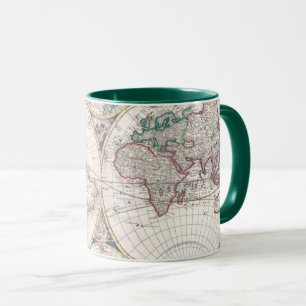 Caneca Mapa do mundo antigo do Dobro-Hemisfério