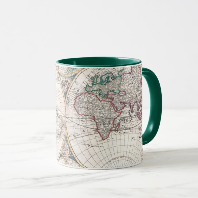 Caneca Mapa do mundo antigo do Dobro-Hemisfério (Frente Esquerda)