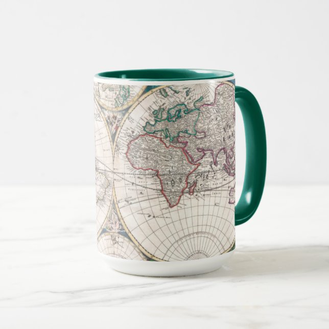 Caneca Mapa do mundo antigo do Dobro-Hemisfério (Frente Esquerda)