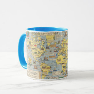 Caneca Mapa do Mundo das Nações Unidas