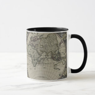 Caneca Mapa do mundo dobro   1672 do hemisfério