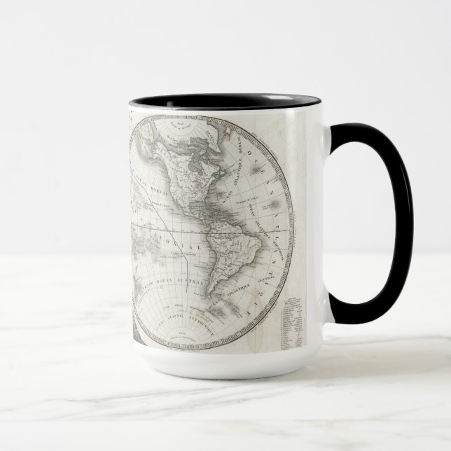 Caneca Mapa do mundo em 2 hemisférios (Direita)
