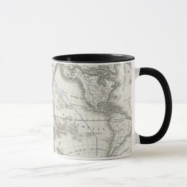 Caneca Mapa do mundo em 2 hemisférios (Direita)