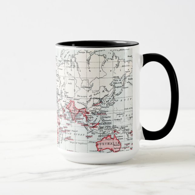 Caneca Mapa do mundo que mostra possessões britânicas em (Direita)