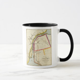 Caneca Mapa do Rio Detroit e do País Adjacente