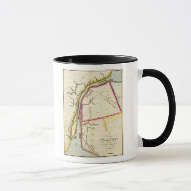 Caneca Mapa do Rio Detroit e do País Adjacente (Direita)