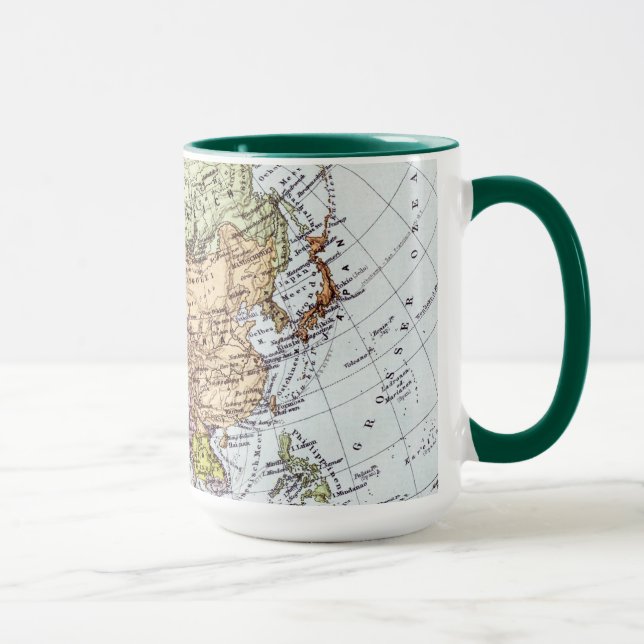 Caneca Mapa do século XIX de Ásia (Direita)
