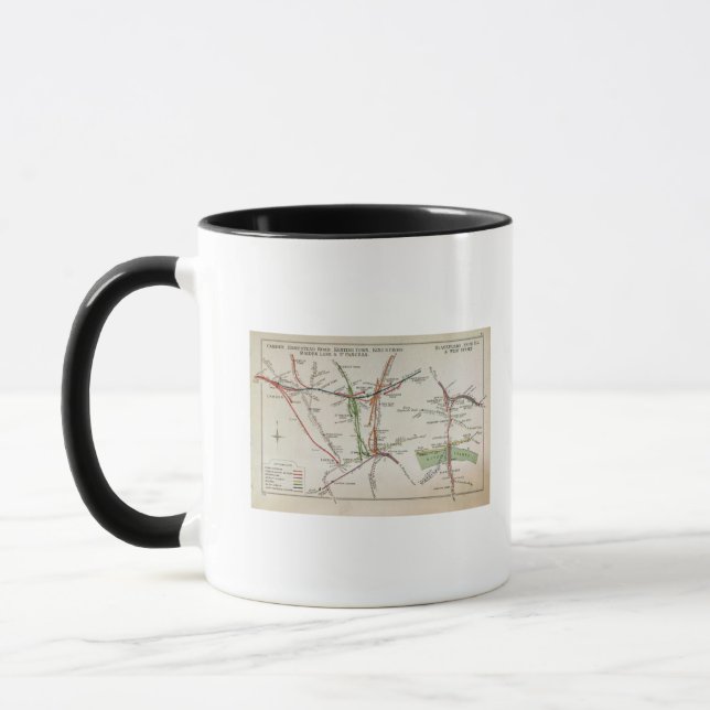 Caneca Mapa do transporte de Londres, c.1915 (Esquerda)
