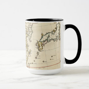 Caneca Mapa do vintage de China   1662