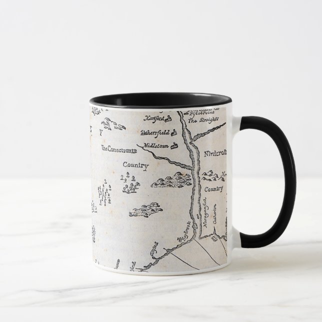 Caneca Mapa do vintage de Connecticut (Direita)
