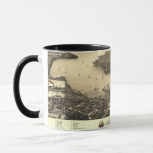 Caneca Mapa do vintage de Genebra do lago