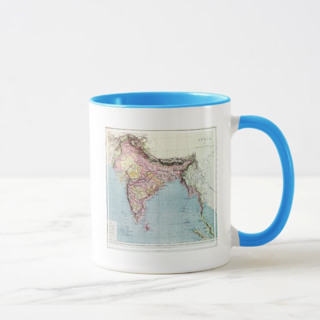 Caneca Mapa do vintage de India | 1877 (Direita)