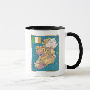 Caneca Mapa do vintage de Ireland