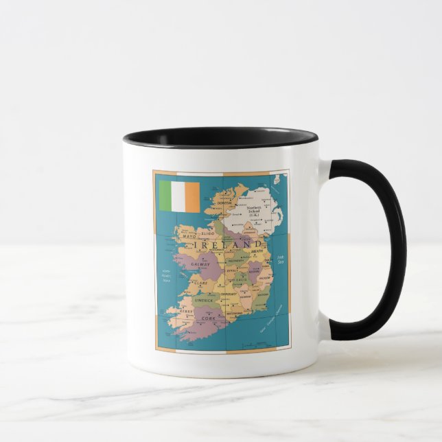 Caneca Mapa do vintage de Ireland (Direita)