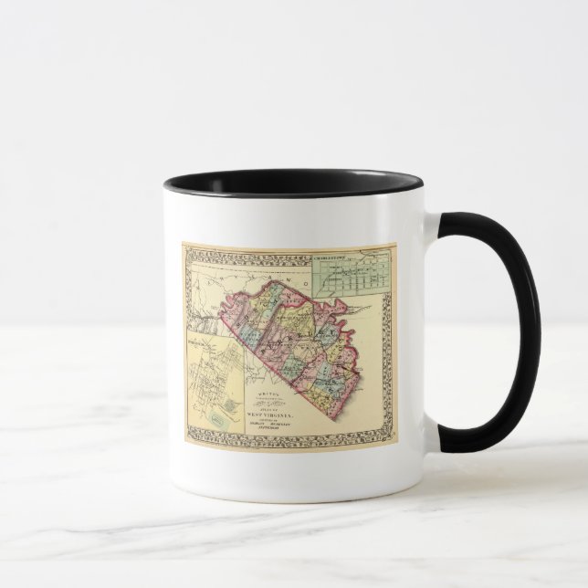 Caneca Mapa dos condados Morgan, Berkeley e Jefferson (Direita)