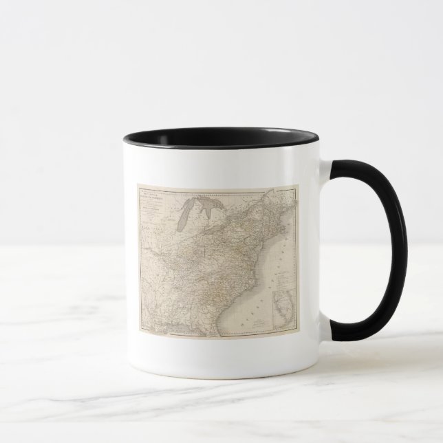 Caneca Mapa dos Estados Unidos mostrando acordos (Direita)