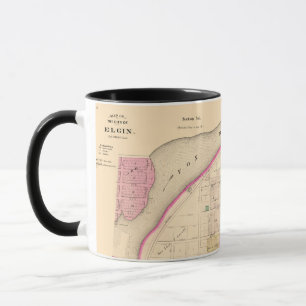 CANECA MAPA ELGIN ILLINOIS 1871