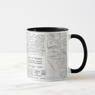 Caneca Mapa étnico da vizinhança de Newark New-jersey
