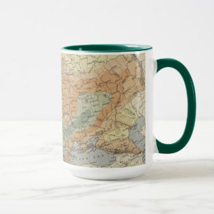 Caneca Mapa europeu da densidade populacional  