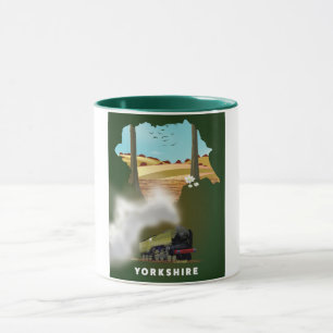 Caneca Mapa ferroviário de Yorkshire impressão de viagem