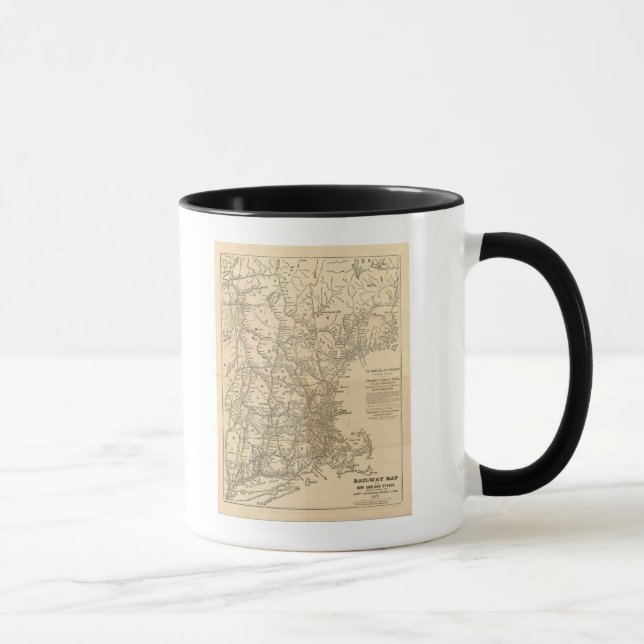 Caneca Mapa ferroviário dos Estados da Nova Inglaterra (Direita)