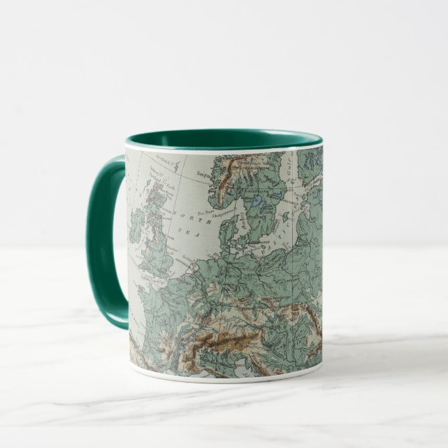 Caneca Mapa físico de Europa (Frente Esquerda)