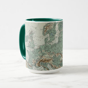 Caneca Mapa físico de Europa