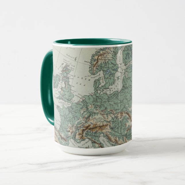 Caneca Mapa físico de Europa (Frente Esquerda)