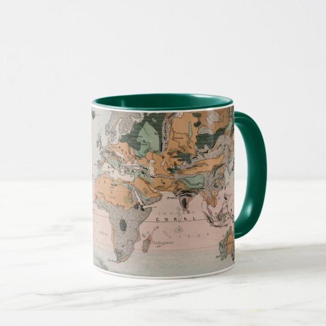 Caneca Mapa Geológico do Mundo (Frente Esquerda)