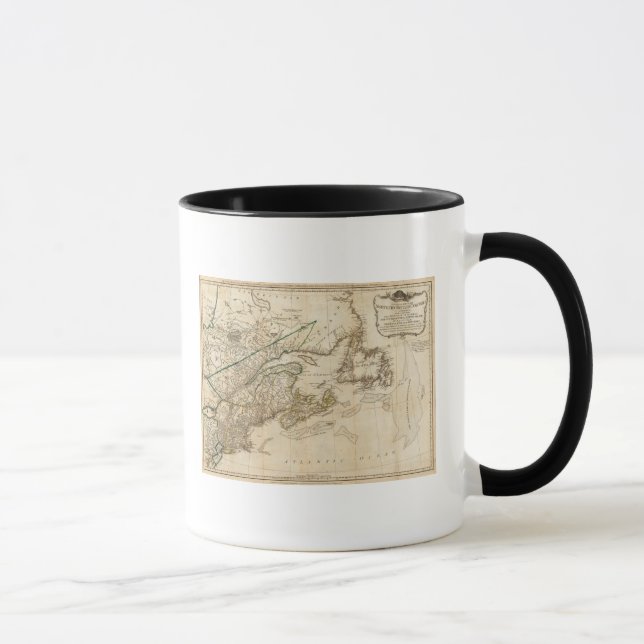 Caneca Mapa Geral das Colônias Britânicas Nortes (Direita)