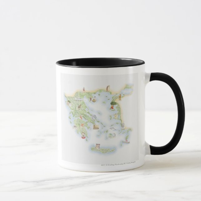 Caneca Mapa ilustrado da piscina antiga (Direita)
