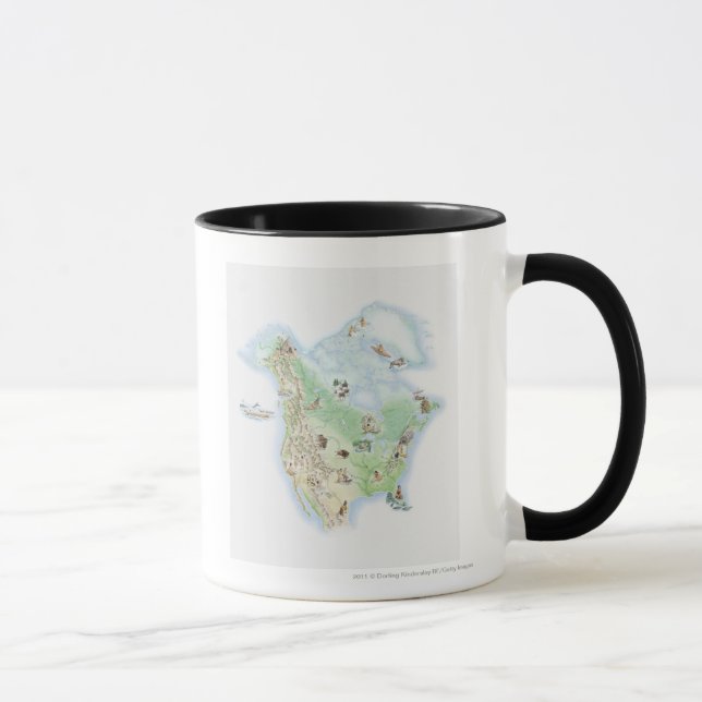 Caneca Mapa ilustrado de America do Norte (Direita)