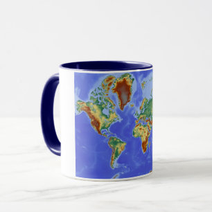 Caneca Mapa Internacional da Geografia Mundial