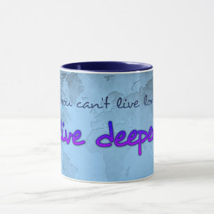 Caneca Mapa mundial com citação