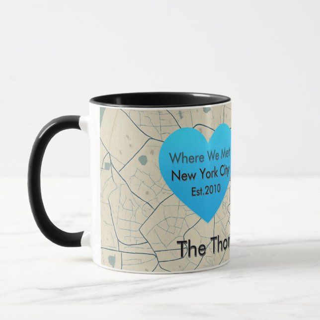Caneca Mapa Personalizado de Luxo Presente Clássico Canec (Esquerda)