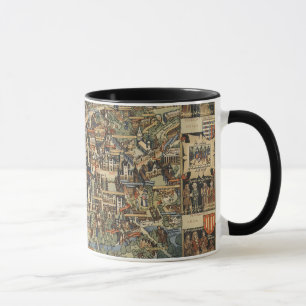 Caneca Mapa Picorial de Cambridge, Inglaterra