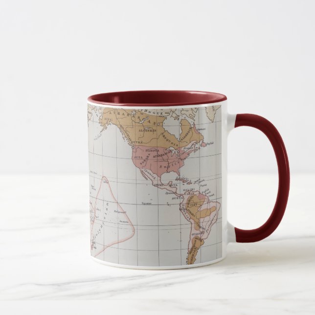 Caneca Mapa que mostra as línguas do mundo (Direita)
