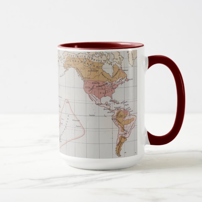 Caneca Mapa que mostra as línguas do mundo (Direita)